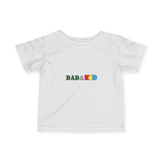 Infant Tee – "DAD & KID" Colorblock Baby Shirt, Newborn Daddy Matching Top