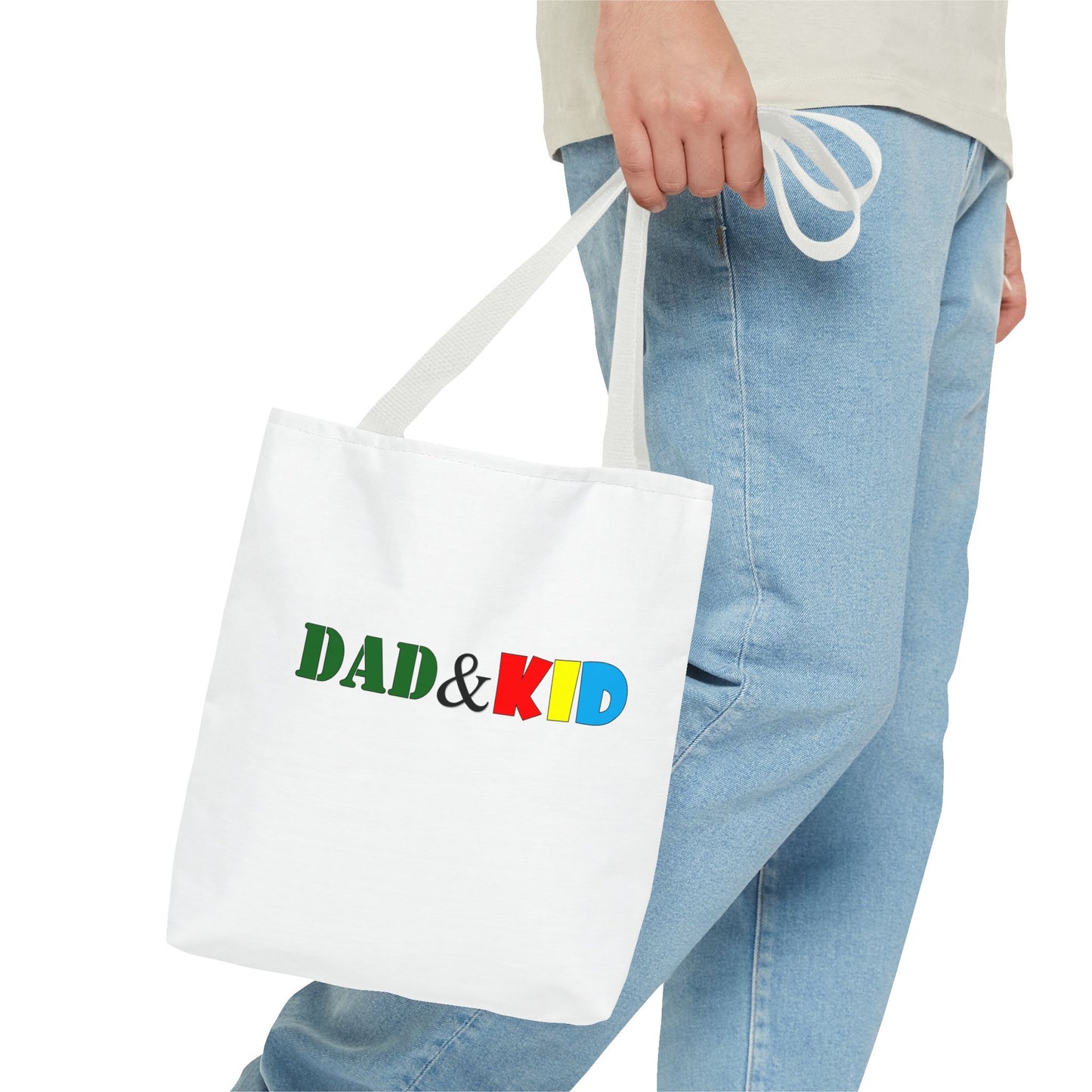 Dad & Kid Colorblock Tote Bag — Father‑Child Gift Tote for Everyday Use