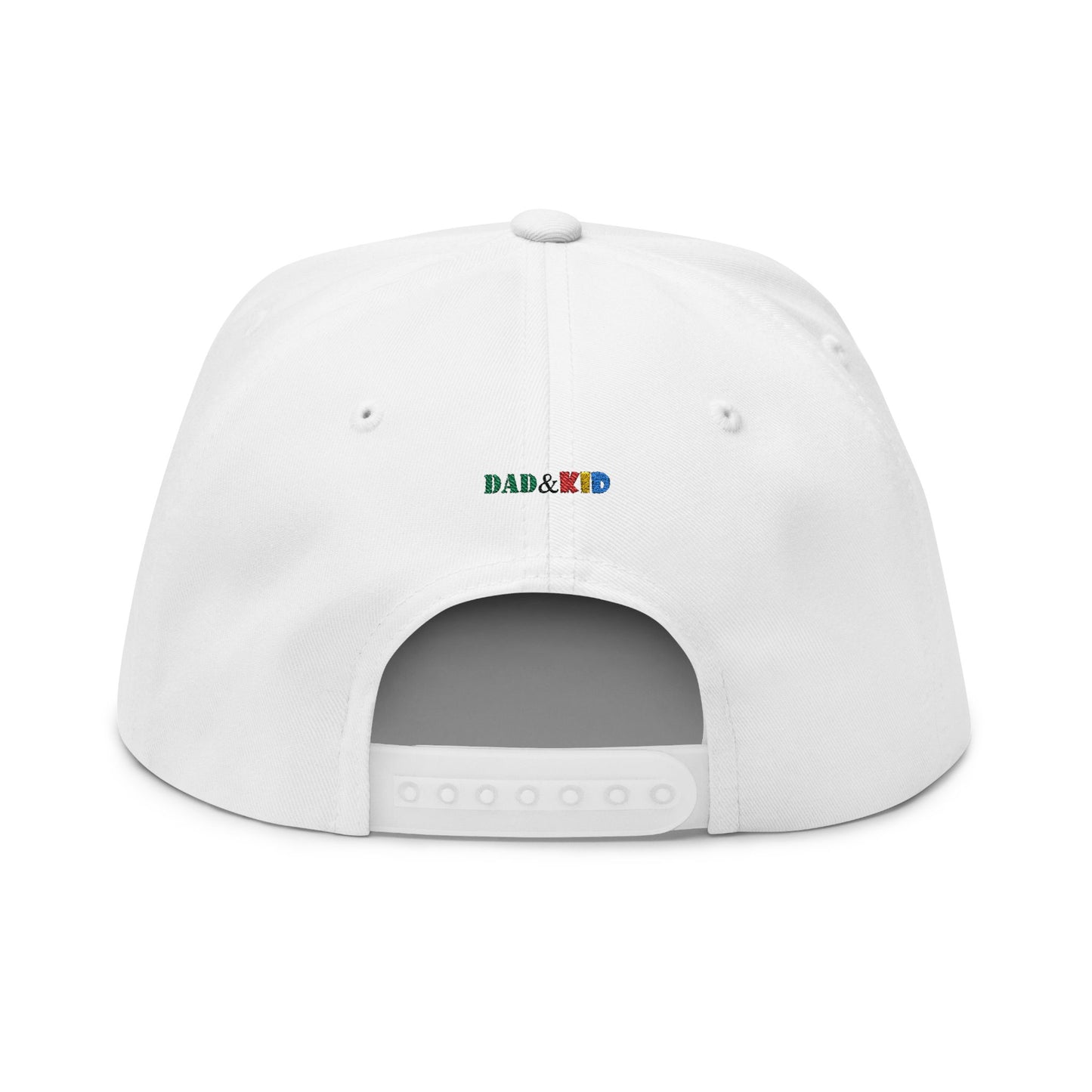 Dad & Kid Embroidered Flat Bill Cap — Colorful Father-Child Snapback