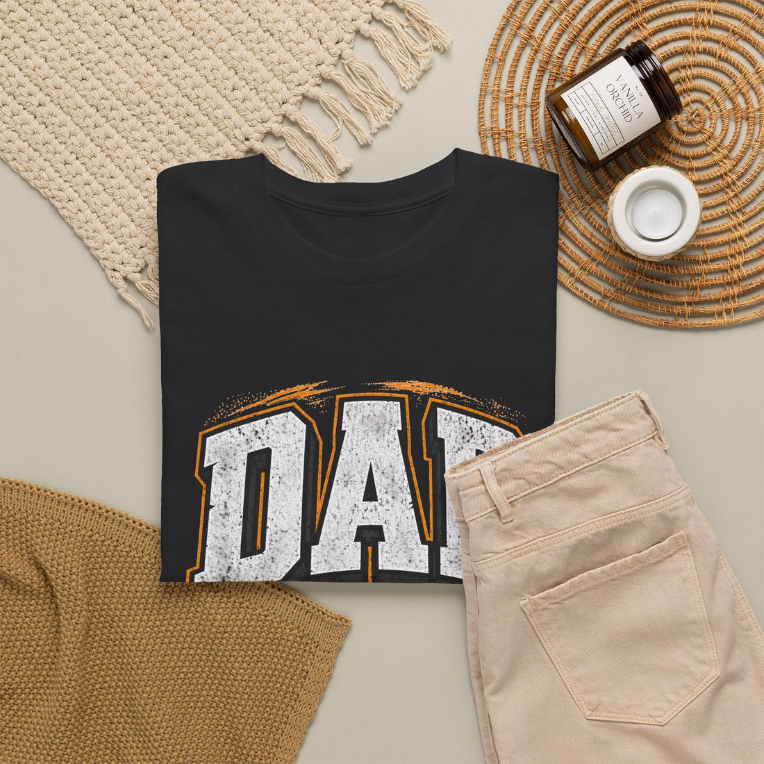 Dad Retro Varsity T-Shirt — Vintage White 'DAD' Tee for Father’s Day