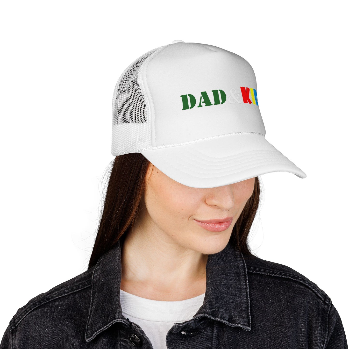 Dad & Kid Trucker Hat — Colorful Father-Child Matching Cap for Family Outings