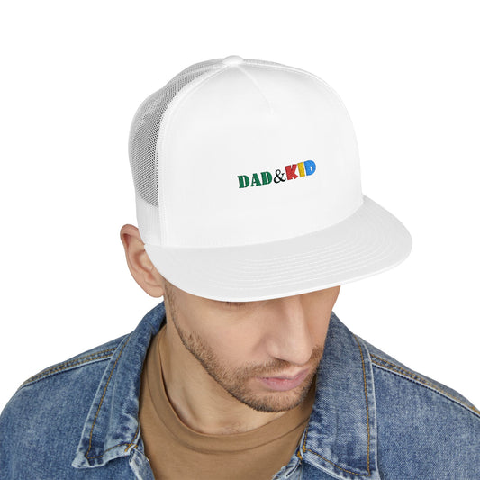 Dad & Kid Embroidered Trucker Cap — Colorful Parent-Child Baseball Hat