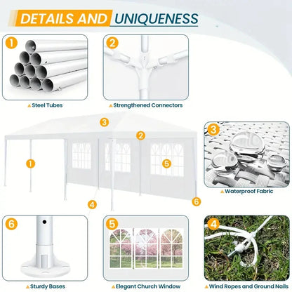 10x10/10x20/10x30 Party Tent Outdoor Canopy Tent with Removable Sidewalls, Waterproof Party Tents for Parties,Wedding Events,BBQ