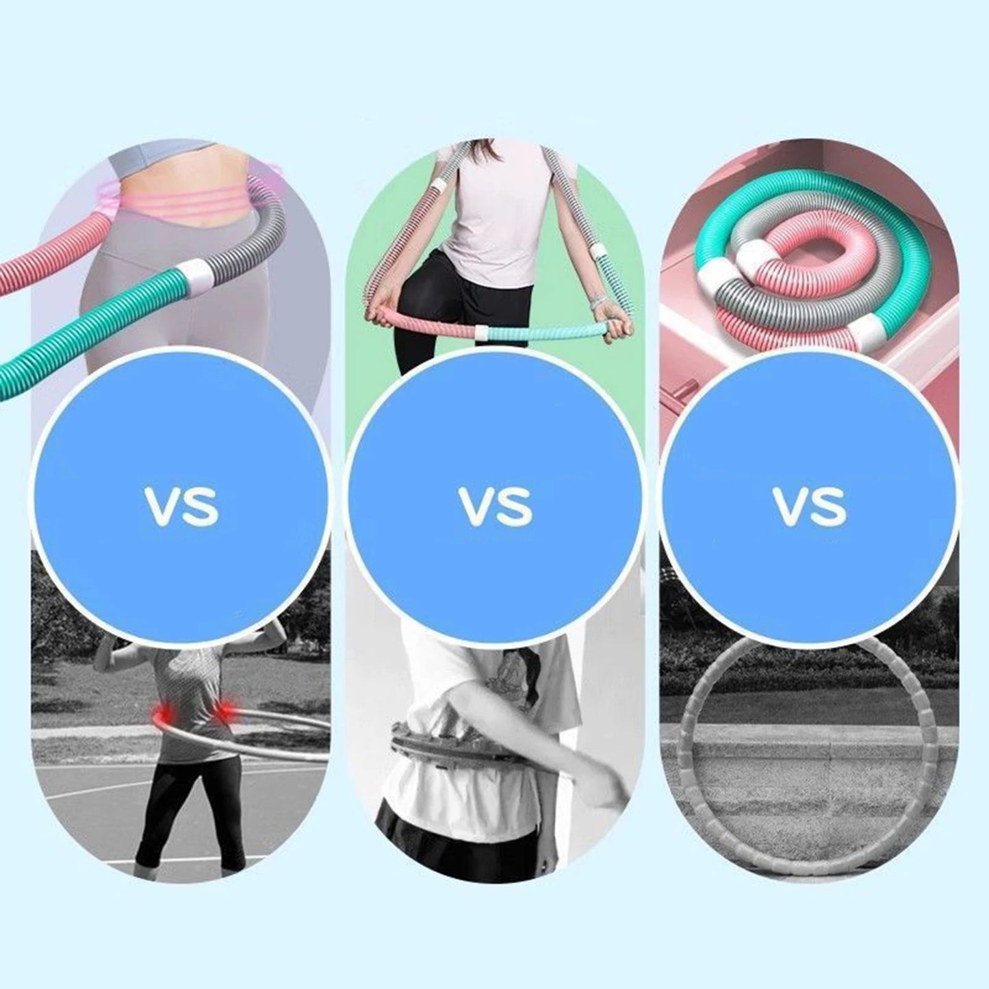Slimming Body Flexible Hose Soft Spring Hula Hoop Weight Loss Training Abdominal Compression Weighted Portable Multiple Style