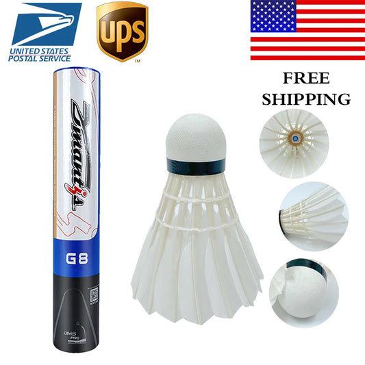 12Pcs G8 Professional Competition Badminton Shuttlecocks Birdies Full Goose Feather Ball