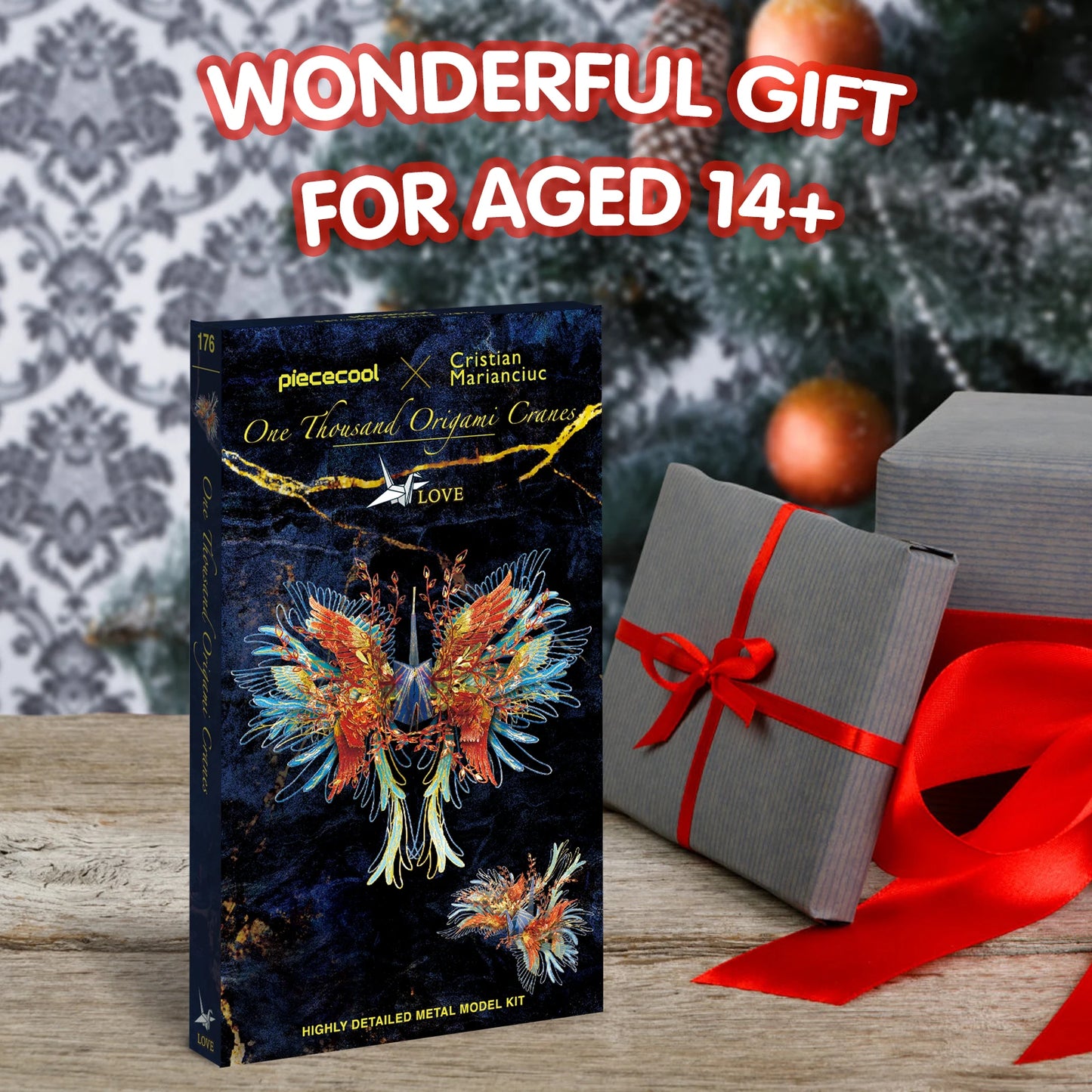 Piececool 3D Metal Puzzle-One Thousand Origami Cranes for Love Amulet Model Building Kits DIY Jigsaw Toy For Adults