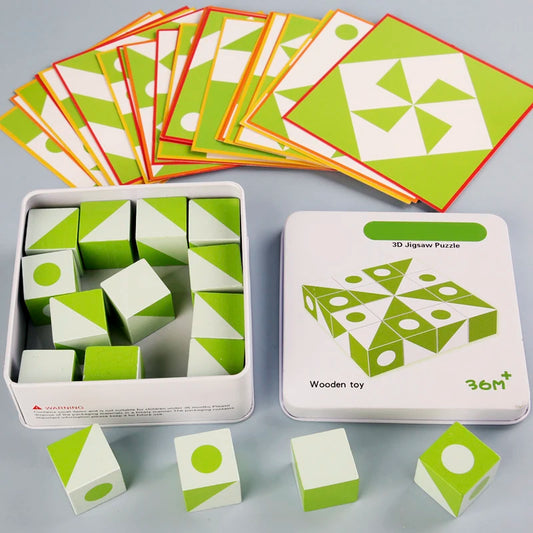 DIY Wooden Toys 3D Puzzle Space Thinking Imagination Logic Game Children's Math Educational Toys Board Games Gifts for Kids