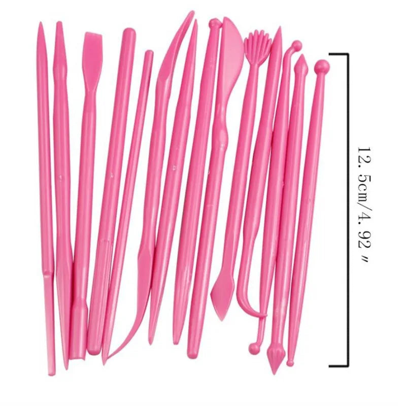 14pcs/set Plastic Clay Sculpting Set Cake Decorating Tools Set for Shaping Clay Playdough Tools Toys Polymer Modeling Clay Tools