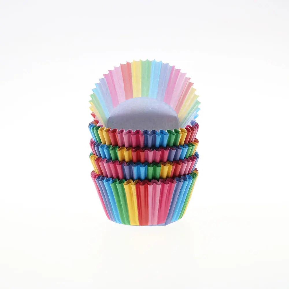 100Pcs Party Supplies Colorful Rainbow Paper Cake Cupcake Liners Baking Muffin Cup Case hot Cake Baking Supplies Tools