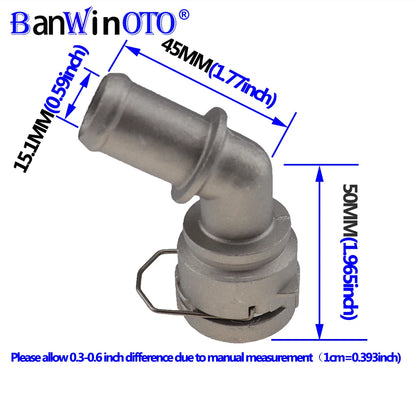 Aluminium Coolant Hose Coupler Water Pipe Connector for VW Golf MK4 Jetta for Audi TT 1J0122291D 1J0 122 291 D