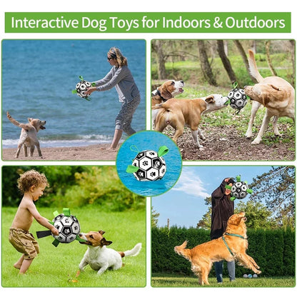 Dog Toy Interactive Pet Football Toys with Grab Tabs Dog Outdoor training Soccer Pet Bite Chew Balls for Dog accessories