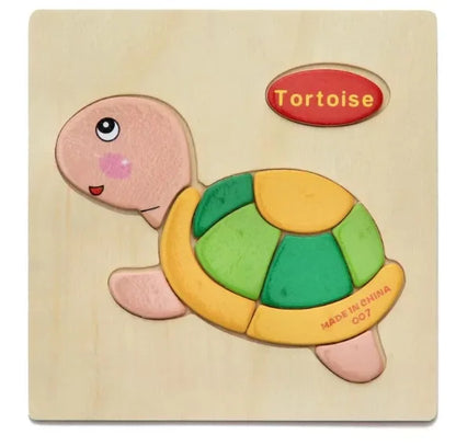 3D Wooden Puzzle Jigsaw Toys For Children Wood 3d Cartoon Animal Puzzles Intelligence Kids Early Educational Toys for children