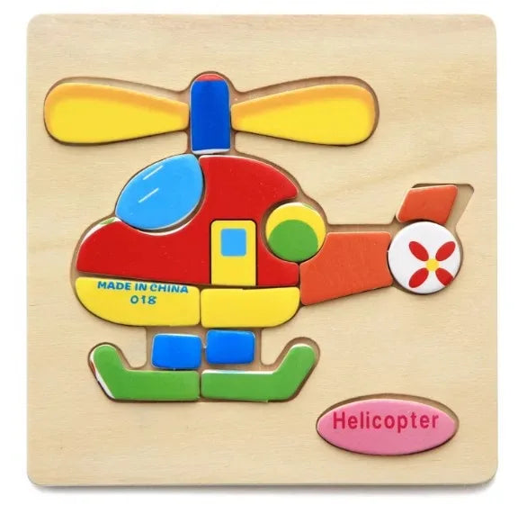 3D Wooden Puzzle Jigsaw Toys For Children Wood 3d Cartoon Animal Puzzles Intelligence Kids Early Educational Toys for children