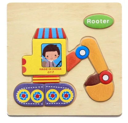 3D Wooden Puzzle Jigsaw Toys For Children Wood 3d Cartoon Animal Puzzles Intelligence Kids Early Educational Toys for children