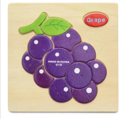 3D Wooden Puzzle Jigsaw Toys For Children Wood 3d Cartoon Animal Puzzles Intelligence Kids Early Educational Toys for children