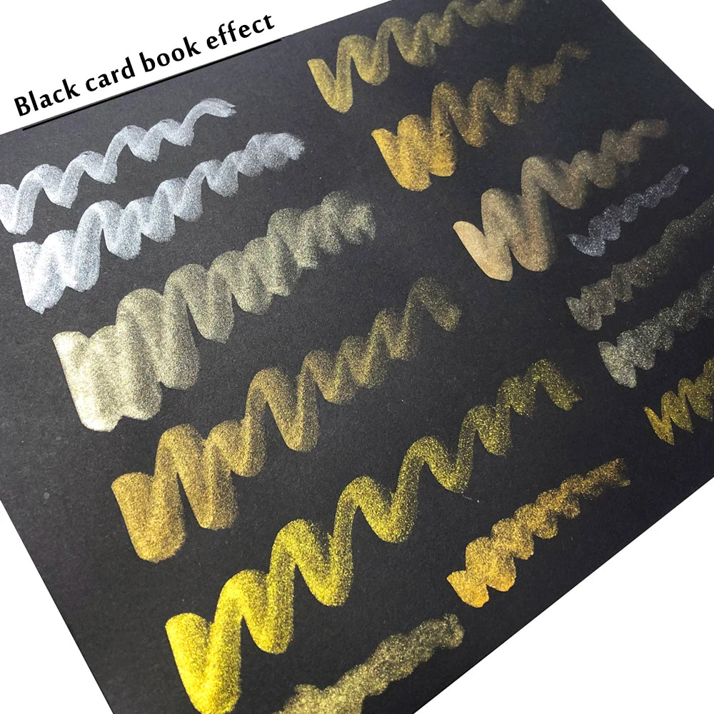 Premium 5/8Colors Solid Water Color Set Metallic Gold Pigment Paint With Waterbrush For Artist Painting Watercolors Art Supplies