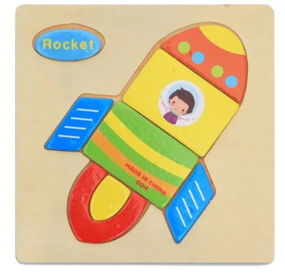 3D Wooden Puzzle Jigsaw Toys For Children Wood 3d Cartoon Animal Puzzles Intelligence Kids Early Educational Toys for children