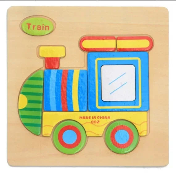 3D Wooden Puzzle Jigsaw Toys For Children Wood 3d Cartoon Animal Puzzles Intelligence Kids Early Educational Toys for children