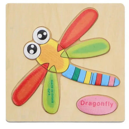 3D Wooden Puzzle Jigsaw Toys For Children Wood 3d Cartoon Animal Puzzles Intelligence Kids Early Educational Toys for children