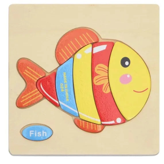 3D Wooden Puzzle Jigsaw Toys For Children Wood 3d Cartoon Animal Puzzles Intelligence Kids Early Educational Toys for children