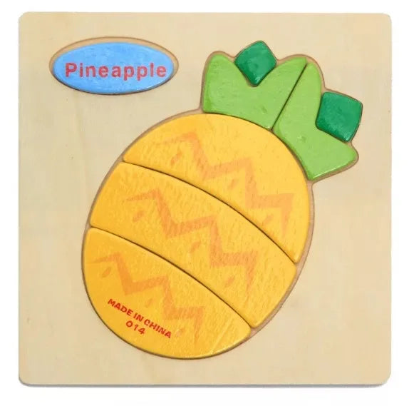3D Wooden Puzzle Jigsaw Toys For Children Wood 3d Cartoon Animal Puzzles Intelligence Kids Early Educational Toys for children