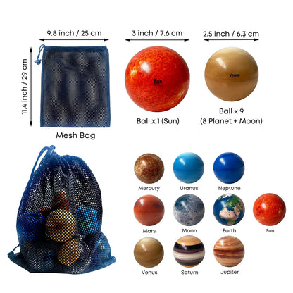 Solar System Stress Ball For Kids And Adult 10 Piece With Mesh Storing Bag Anti Stress Solar Planets Balls (Planet Balls)