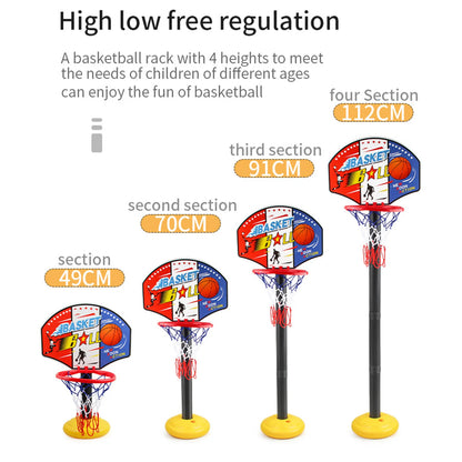 2021 New 4 Helights 1.15M Adjustable Kid Hoop Set Children Shoot a Basket Gifts Basketball Back Board Stand Sport