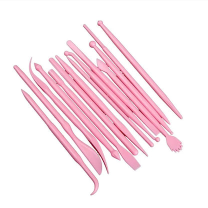 14pcs/set Plastic Clay Sculpting Set Cake Decorating Tools Set for Shaping Clay Playdough Tools Toys Polymer Modeling Clay Tools