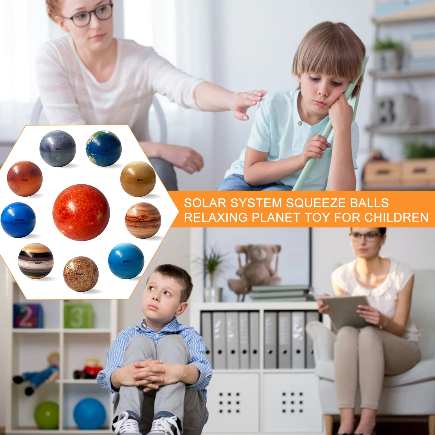 Solar System Stress Ball For Kids And Adult 10 Piece With Mesh Storing Bag Anti Stress Solar Planets Balls (Planet Balls)