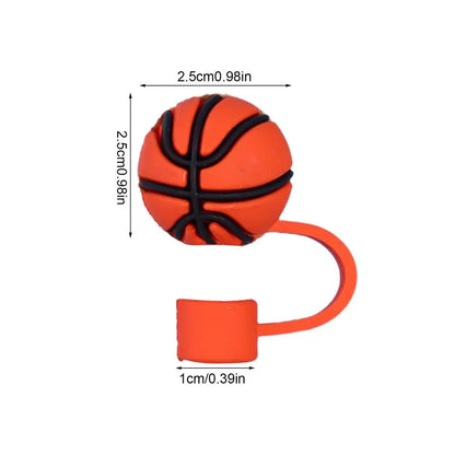 1pc Straw Topper Dust Proof Plugs Basketball Football Shape Covers Reusable Cute Soccer Ball Caps Baseball