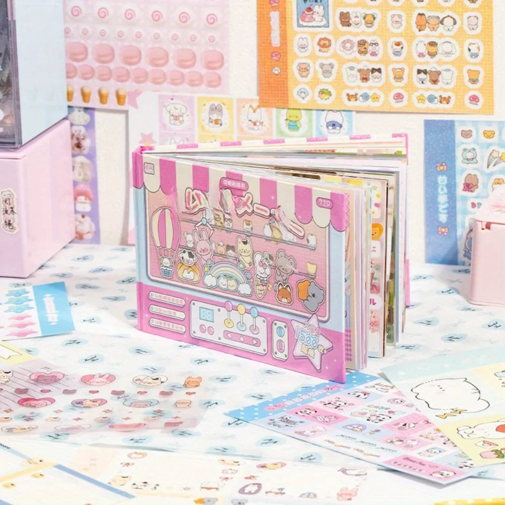 1500 sheets of various patterns mini theme cartoon retro style DIY planner decoration base scrapbook materials sticker art