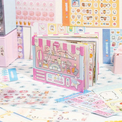 1500 sheets of various patterns mini theme cartoon retro style DIY planner decoration base scrapbook materials sticker art