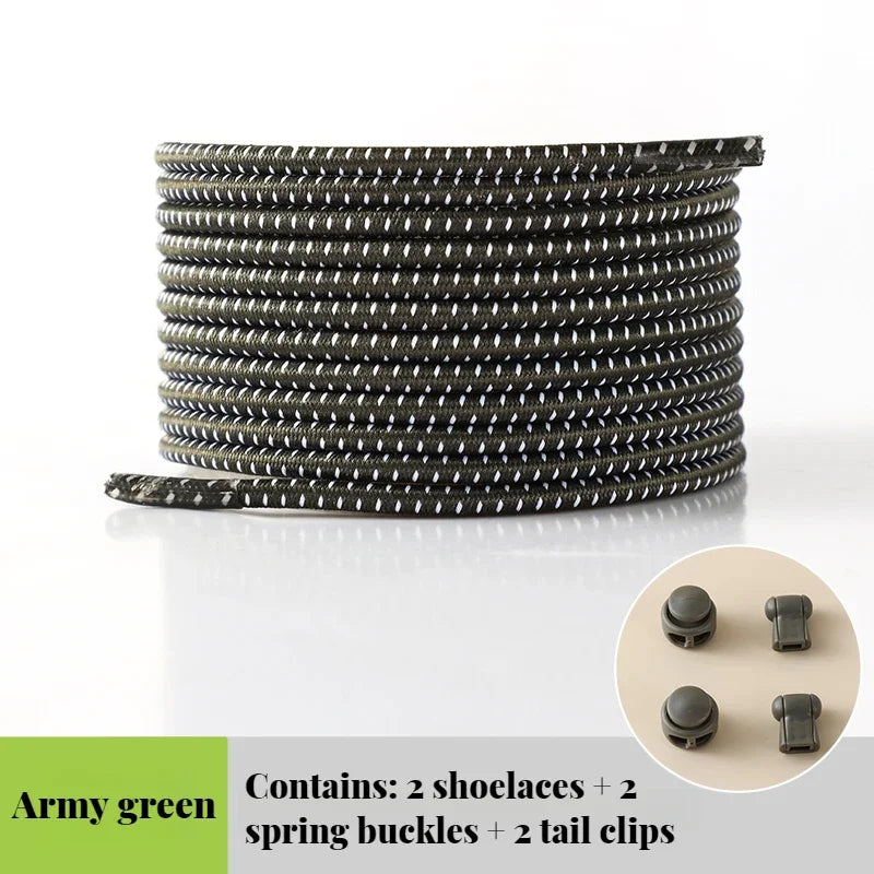 NEW Elastic Round Tennis Laces Without Ties Shoelaces Sneakers Quality Lock Shoe Laces Adult Kids Rubber Bands for Shoes 1Piar