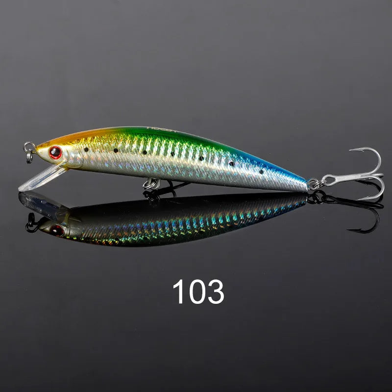 Noeby 120mm 44g Heavy Sinking Minnow Fishing Lure Long Casting Wobbler Artificial Hard Bait for Sea Bass Saltwater Fishing Lure