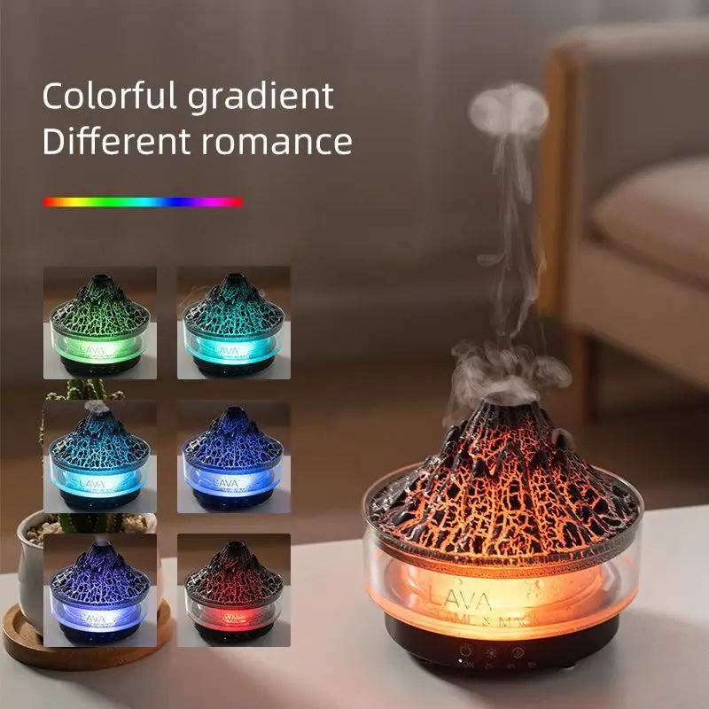2024 New Simulated Volcano Crack Humidifier Large Capacity Colorful Night Light Aromatherapy Diffuser Household Spread Perfume