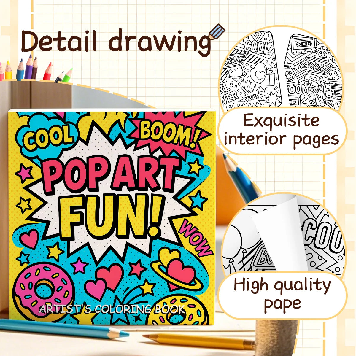 ARTIST'S Coloring Book for Adult Relieve Stress Bold-easy DIY Painting Drawing Book Painting Kids Educational Toys