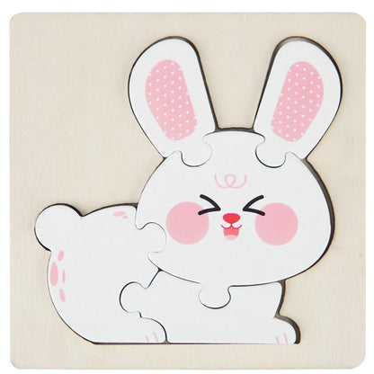 High Quality 3D Wooden Puzzle Baby Cartoon Animal Traffic Jigsaw Early Learning Cognition Game Puzzle Toys for Children