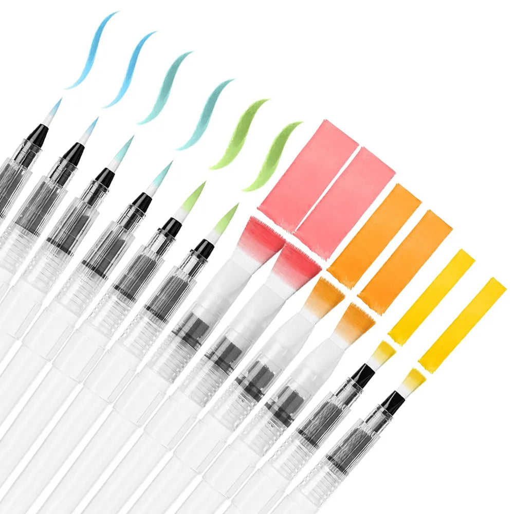 12 pcs Watercolor Brush Pens,Watercolor Brushes Set, Water Color Pens, Watercolor Brush Set, Refillable Brush Pen