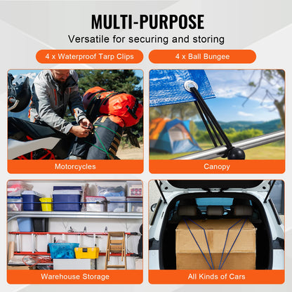 SucceBuy 32pcs Elastic Bungee Cords Straps Assorted Lengths Heavy Duty Bungee Ropes for Tents Camping RVs Trunks Luggage Racks