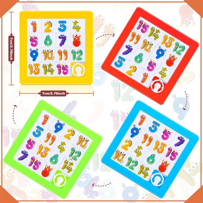 Plastic Fifteen Number Slide Puzzles Kids Brain Teaser School Rewards Party Favors IQ Educational Learning Toys For Boys Girls