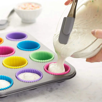 1-24Pcs/Set Silicone Cake Mold Round Shaped Muffin Cupcake Baking Molds Kitchen Cooking Bakeware Maker DIY Cake Decorating Tools