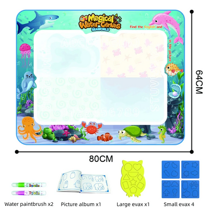 Magic Water Drawing Mat Extra Large Water Doodle Toy Set Painting Board Children Educational Toys Gift for Kids Multiple Size