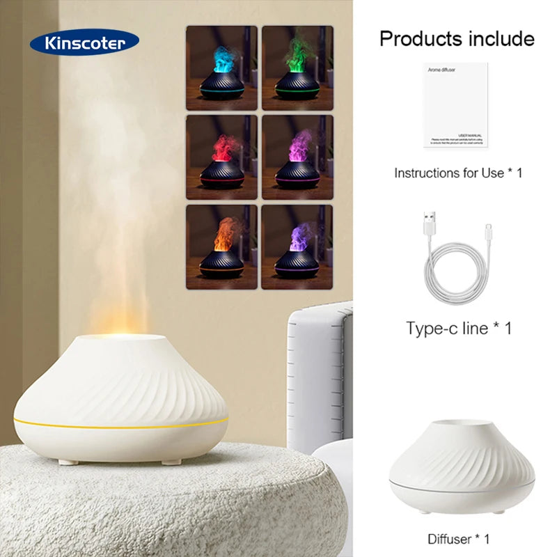 Volcano Aromatherapy Diffuser Portable Desktop Essential Oil Aroma Diffuser Home Air Humidifier Purifier Freshener