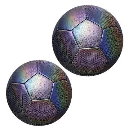 Reflective Football Holographic Luminous Soccer Ball Night Outdoor Sports Glowing Standard Soccer Size 4/5 for Training