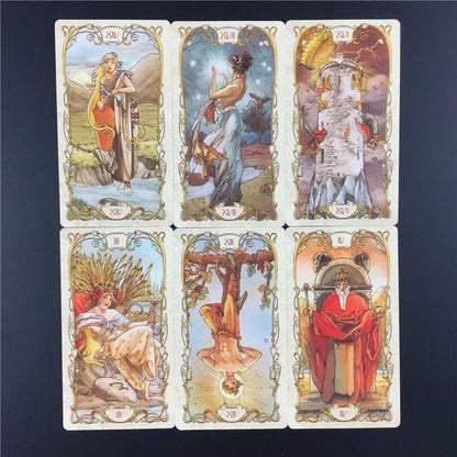 Tarot Mucha Tarot Cards Board Game Card Deck for Family Gathering Party Playing Cards Board Game