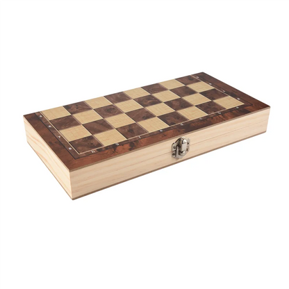 Hot Selling 3 In 1 Wooden International Chess Set Board Travel Games Chess Backgammon Draughts Entertainment