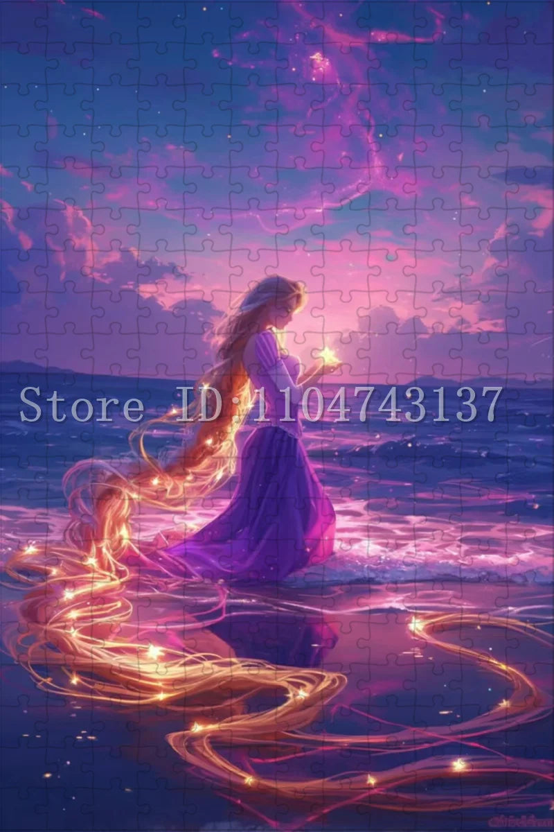 New Arrival Disney Princess Puzzles 108/300/500/1000 Pieces Cartoon Jigsaw Puzzles for Adult Children Intelligence Game Toys