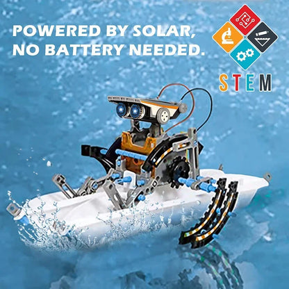 13-in-1 Solar Powered Robot Kit STEM Educational DIY Assembly Toy with Intelligent Science Puzzles Creative Gifts for Boys Girls