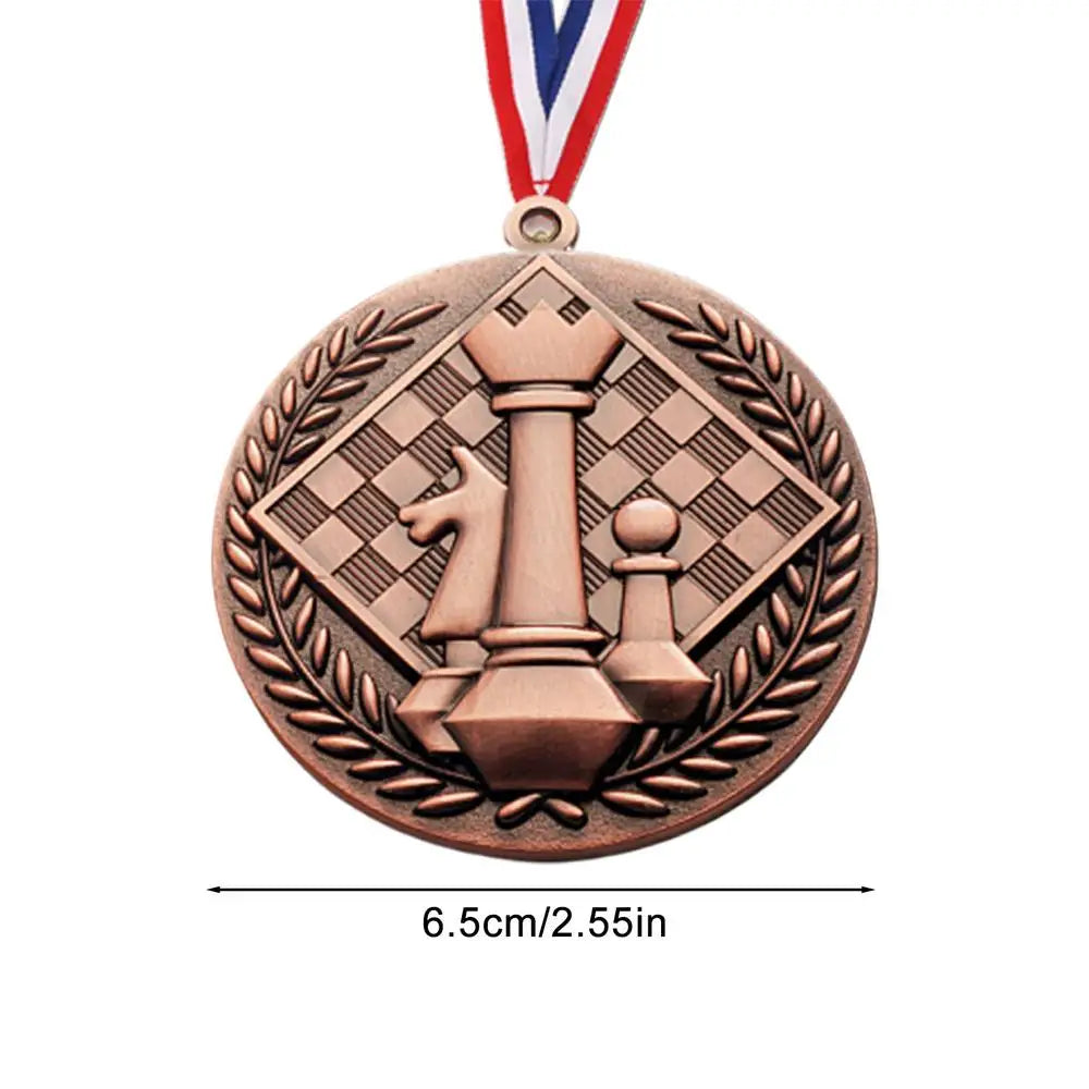 Award Medals With Neck Ribbon Creative Gold Medals For Kids Chess Award Medals Trophy Award Prize Gift Honor Roll Medals Awards