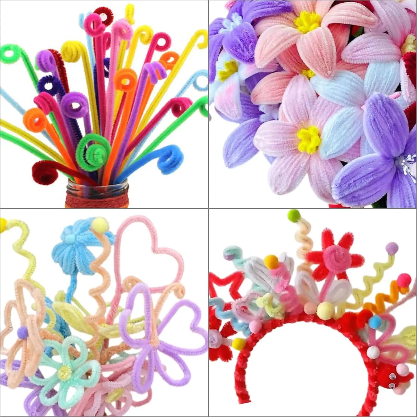 100pcs Pink Pipe Cleaners, Chenille Stems, Pipe Cleaners for Crafts, Pipe Cleaner Crafts, Art and Craft Supplies.
